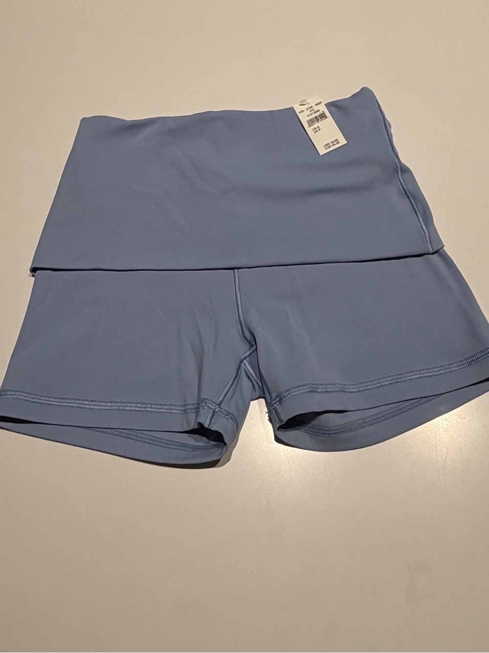NWT Aerie Light Blue Women’s Fold-Over Waist Athletic Shorts 3”